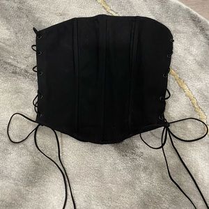 Black Side Lace Up Bustier Corset Top